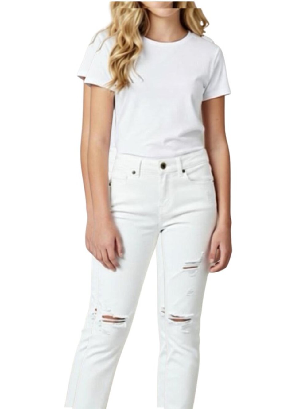 Pistola White Distressed Skinny Jeans 26